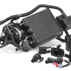 Ensemble de pièces pour système de canister d'évaporation de carburant. Un canister bouché peut causer des symptômes comme un ralenti instable.