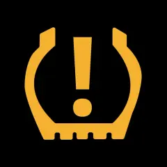 Voyant pression pneu reste allumé Toyota Yaris : le témoin jaune en forme de pneu crevé avec un point d'exclamation indique un problème de sous-gonflage.