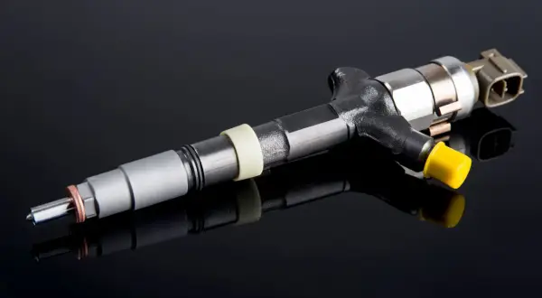 Un injecteur diesel, prêt pour un test de performance.