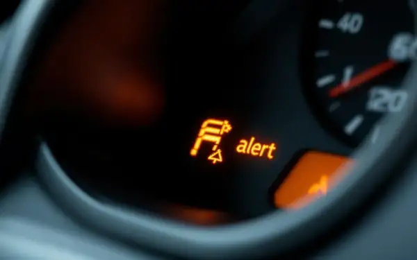 Voyant orange sur le tableau de bord : "alert" et un symbole de pneu dégonflé. Il faut enlever mode dégradé sans valise.